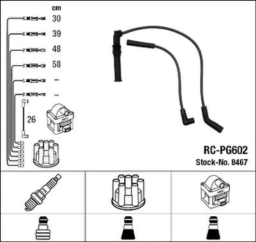 NGK 8467 Uždegimo laido komplektas
