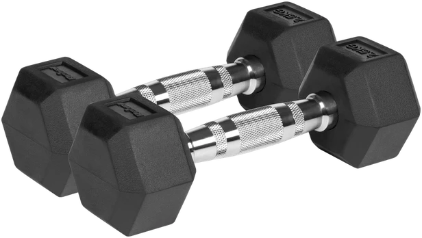 Hantle żeliwne gumowane HEX 2x2.5kg REBEL ACTIVE