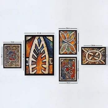 Paveikslas Wallity SET_057, 34 cm x 44 cm, 5 vnt.