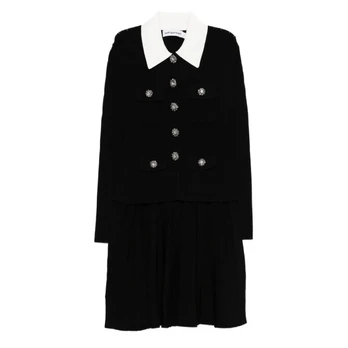 Mini suknelė moterims, Juoda, Tailored knit mini dress