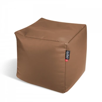 Pufas Qubo™ Cube, dirbtinė oda, tamsiai rudas