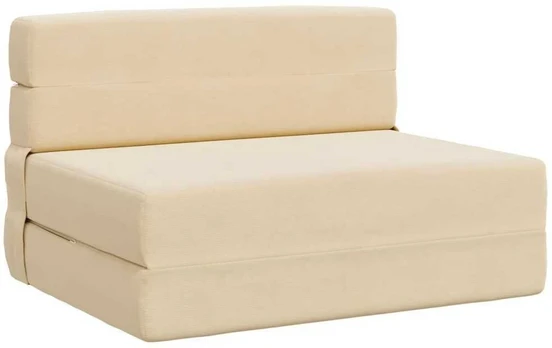 Sulankstomas Sofas-Lova Kreminė 190 x 70 x 15 cm