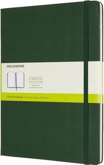Moleskine Notes Classic XL 19x25. Lygiavertis žalias mirlas