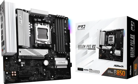 ASRock pagrindinė plokštė B850M PRO RS AM5 4DDR5 mATX