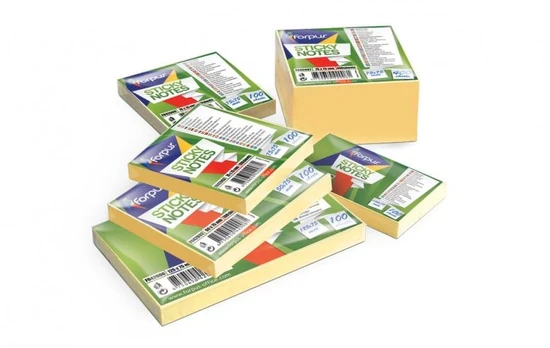 Stiky notes Forpus, 75x75mm, Yellow, cube (1x400) 0717-116