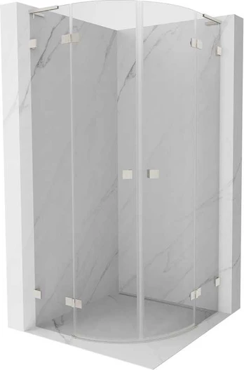 Dušo kabina Mexen Lunar L, pusapvalė, 70 x 70 cm, transparent/brushed nickel