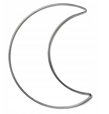 Decorlamp Papuošalas metalinis lankelis mėnulis sidabrinis 30 cm