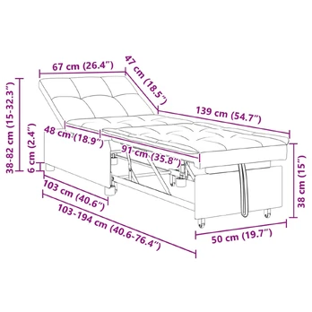 Sofa lova Tamsiai pilka 194 x 67 x 82 cm Aksomas