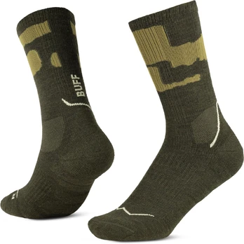 BUFF Merino MW Crew Socks MWC2 Beetle Socks, Žalias L