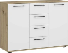 FLEX - KM-2 chest for the MODULAR WARDROBE SYSTEM - artisan oak / baltas kaina
