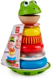 Lavinimo žaislas Hape Stacking Rings Mr Frog E0457, 18.6 cm, įvairių spalvų kaina