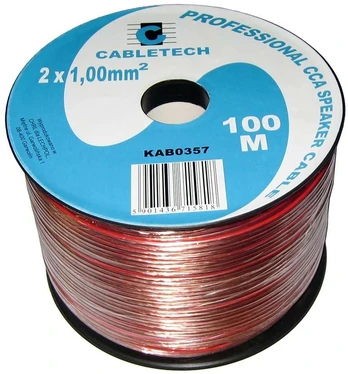 Cabletech Laidas kolonėlėms 2x1.0mm² skaidrus CCA