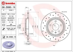 Stabdžių diskas BREMBO 08.D060.1X kaina