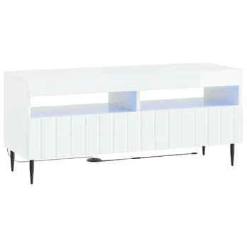 LED televizoriaus spintelė Itin blizgi balta Apdirbta mediena