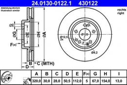 ATE 24.0130-0122.1 Brake Disc kaina