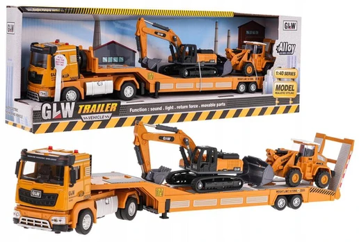 Statybinių transporto priemonių rinkinys su priekaba vaikams