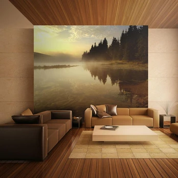 Artgeist Fototapetas - Forest and lake 250x193