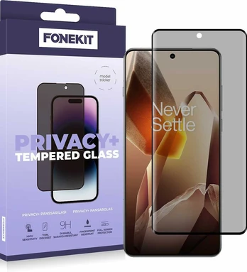FoneKit Privacy+ Full Cover -panssarilasi, OnePlus 13, musta
