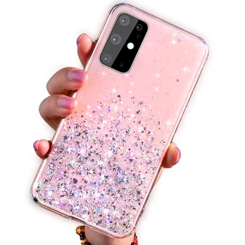 Fusion Accessories Fusion Glue Glitter Back Case silikoninis dėklas, skirtas Apple iPhone 12 Pro Max Rožinė