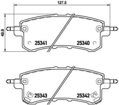 Stabdžių trinkelių rinkinys, diskinis stabdys BREMBO P 56 082