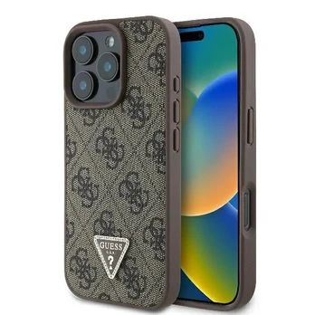 Guess GUHCP16XP4TDPW iPhone 16 Pro Max 6.9" ruda|ruda hardcase Leather 4G Triangle Strass MagSafe