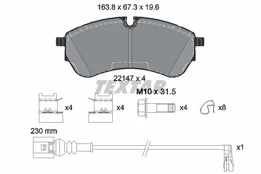 Stabdžių trinkelių rinkinys, diskinis stabdys TEXTAR 2214703 kaina