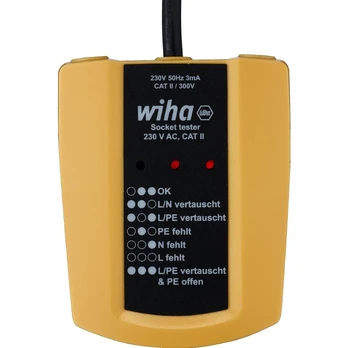 Lizdų testeris 230 V AC WIHA, Elektrikams