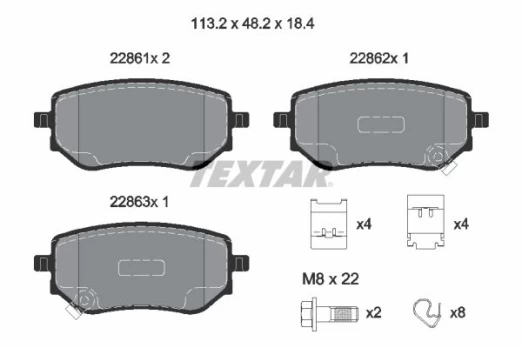 TEXTAR 2286101 Brake pad set