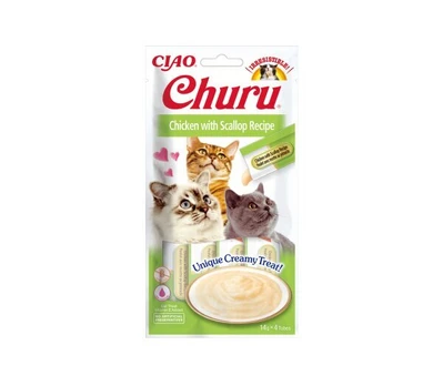 Churu Cat Chicken Scallop begrūdis, 56 g x 4