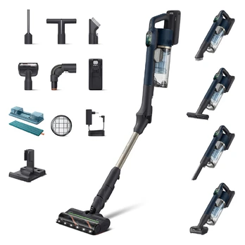 Philips PowerUp IQ 70 Complete, Aqua Module, mėlynas - Belaidis dulkių siurblys