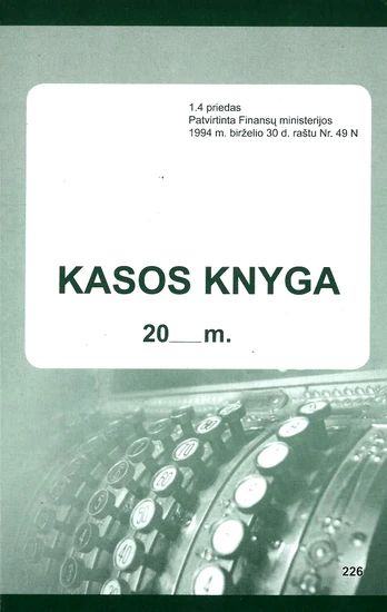 Kasos knyga, vertikali, per dieną, A5, 2x31 lapų