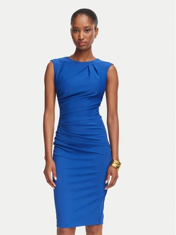 Rinascimento Kokteilinė suknelė CFC0130273003 Mėlyna Slim Fit