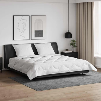 Antklodė su pagalve 3 pcs Balta 240 x 220 cm Mikropluoštas