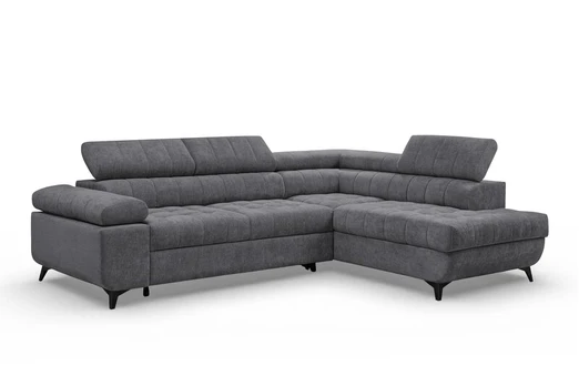 Kampinė sofa Dragonis L, 203x338x97 cm, pilka