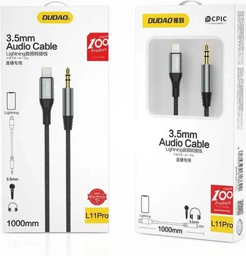 Dudao audio cable Lightning - mini jack 3.5mm gray (L11PRO)