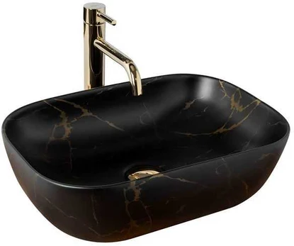 Praustuvas Rea Belinda, Juodas Marble Mat