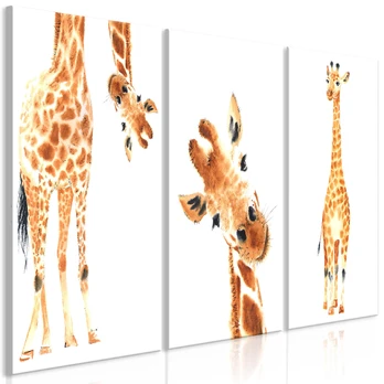 Artgeist Paveikslas - Funny Giraffes (3 Parts)
