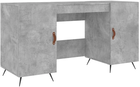 Rašomasis stalas, betono pilkas, 140x50x75cm, apdirbta mediena