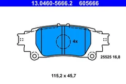 ATE 13.0460-5666.2 Brake pad set