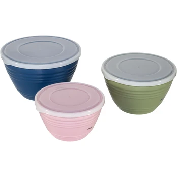 Emsa Mixing Bowl Set colourful Prep & Bake 3-piece with lid (110538)