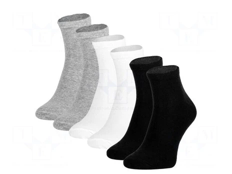 Work socks | Size: 39-42 | white,black,grey | thin | 3pcs.