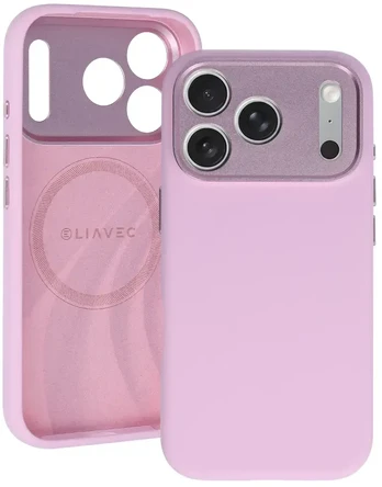 Dėklas Liavec Silk Shield Case with Metal Camera Frame do Iphone 18 Pro/17 Pro rožinė