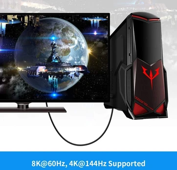 Displayport 1.4 Kampinis Kabelis 1.8m, 8k/60hz, 4k/144hz
