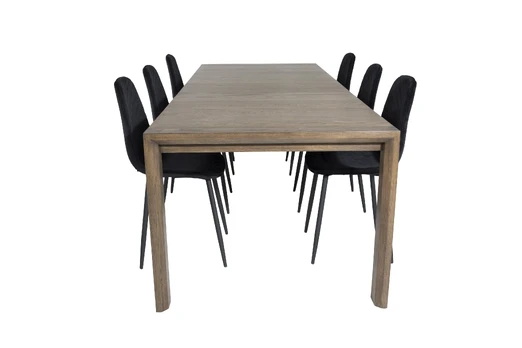 Slider Extention Table - Smoked Oak - 170+40+40cm +Polar Diamond Dining Chair -