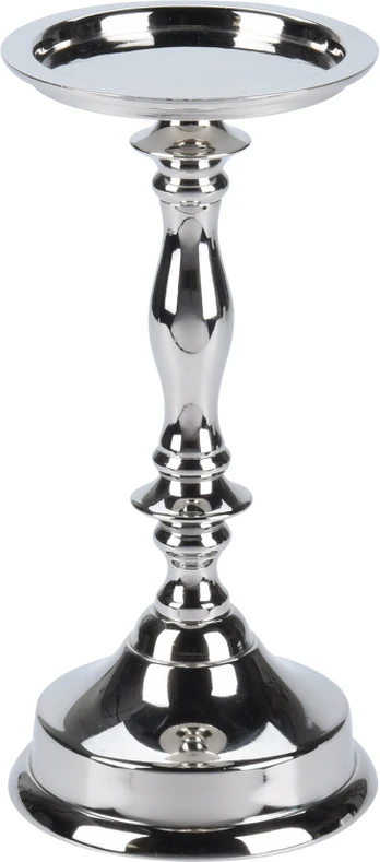 Metalinė žvakidė, sidabro sp., 21,5 cm