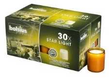 Multi Glaslys Starlight Refill Brændetid 50 timer Ravgul,30 stk/krt