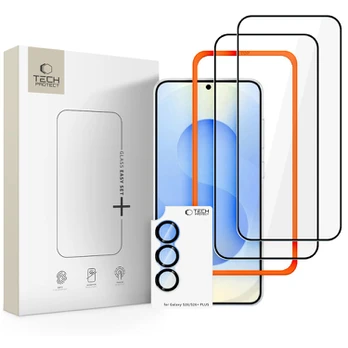 Apsauginis grūdintas stiklas + kameros apsauga Samsung Galaxy S26 telefonui "Tech-Protect Easy Set+ 3-Pack"