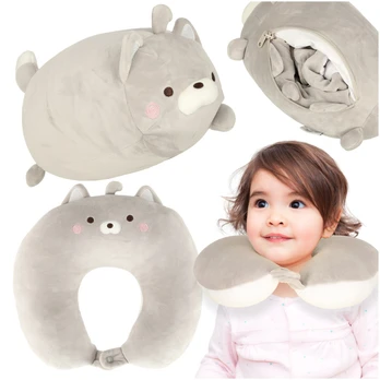 Minkštas žaislas ir kelioninė pagalvė Katinėlis 2in1