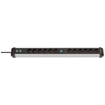 Power strip with switch Silver-Black