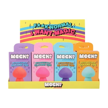 Doc Johnson Mushroom Vibe Set 12pcs - Rechargeable Silicone, Display Pack